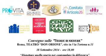 Il Comitato al Convegno sulle teorie di genere – 18/09 h18